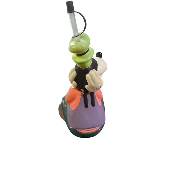 Vintage 90s Disney Goofy Water Drink Bottle Collectible With Straw - Picture 2 of 8